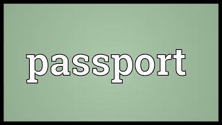 Passport Meaning [upl. by Kacey]