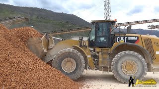 CATERPILLAR 980M WHEEL LOADER Loading TRUCKS pt3 caterpillar wheelloader digger [upl. by Divan]