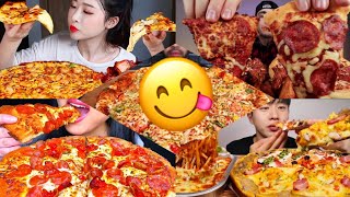 BEST PIZZA MUKBANG COMPILATION 💯 CHEESE PIZZA EATING SHOW SATISFYING SOUND [upl. by Jezabella]