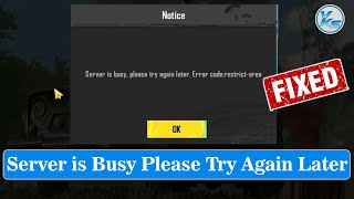 ✅ How To Fix BGMI Server is Busy Please Try Again Later Error Code Restrict Area EMULATOR [upl. by Neicul590]