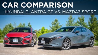 2019 Hyundai Elantra GT N Line vs 2019 Mazda3 Sport GT  Car Comparison  Drivingca [upl. by Eadahs]