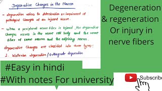 Degeneration and regenerationinjury in nerve fibers transnuronal Degeneration [upl. by Jehias]