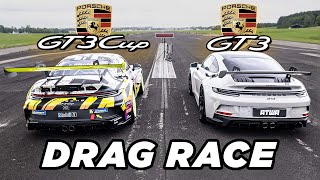 Porsche GT3 992 vs Porsche GT3 Cup  DRAG RACE  Daniel Abt [upl. by Naenej]