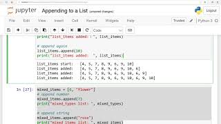 Fundamentals of PythonLesson 15Appending list byappendUrduHindi [upl. by Dannie]