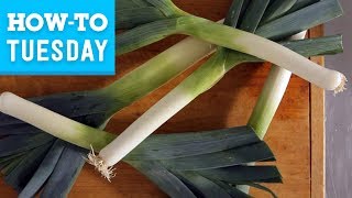 How to Clean Leeks for Beginners  Food Network [upl. by Acirt]