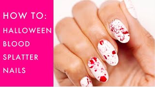 How To Halloween Blood Splatter Nails  Salon Services [upl. by Ylam]