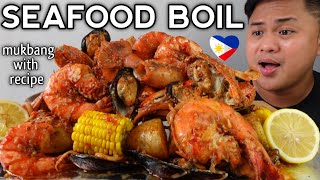 SEAFOOD BOIL  INDOOR COOKING  MUKBANG PHILIPPINES [upl. by Lorilee]