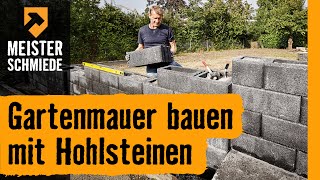 HORNBACH Meisterschmiede  Gartenmauer bauen mit Hohlsteinen [upl. by Osyth88]