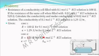 Problem 1 on molar conductivity Electrochemistry part 54 for CBSE class 12 JEE IIT [upl. by Ludovick692]