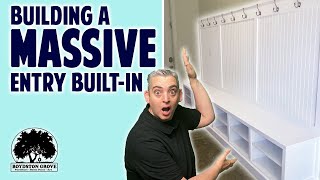 Building A MASSIVE Entryway Built In  Tons of Shoe Storage amp Coat Rack Space [upl. by Arahsit517]