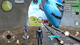 Black Hole Rope Hero Vice Vegas  Helicopter at Train Station  Android Gameplay [upl. by Nylikcaj165]