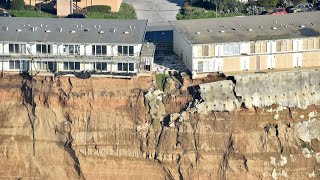 WATCH Pacifica Coastal Erosion Caught on Drone Video [upl. by Rengaw]