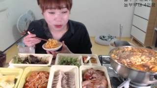 입짧은 햇님의 먹방20160205보족세트부대찌개 [upl. by Fronnia]