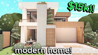 Cheap 15k Bloxburg Modern House Build 2 Story Tutorial [upl. by Nicolina]