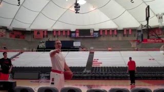 Syracuse Basketball Trick Shot VideoNick Resavy with Gerry McNamara [upl. by Refitsirhc]