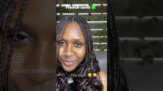 Frenchcurls braids hairstyles howtomakeabraid knotlessbraids braidhairstylesforblackwomen [upl. by Piefer]