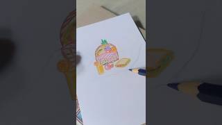 Drawing picnic basket  color pencil drawing ideas [upl. by Horwitz243]