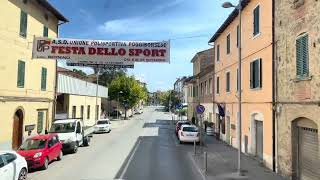 Short passage through Poggibonsi in the bus going to Siena in Tuscany in central Italy 🇮🇹 [upl. by Stanislaus]