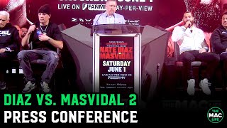 Nate Diaz vs Jorge Masvidal 2 Press Conference Full [upl. by Socem]