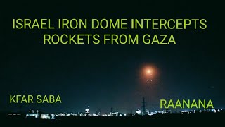 IRON DOME ISRAEL INTERCEPTS LAUNCHED ROCKETS FROM GAZA [upl. by Groos]