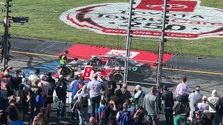 33024  Chandler Smith Burnout and Interview  NASCAR ToyotaCare 250  Richmond Raceway [upl. by Ayotnahs]