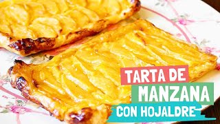 TARTA DE MANZANA CON HOJALDRE Y CREMA PASTELERA  Receta Fácil  PEQUERECETAS [upl. by Nairdna]