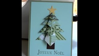 Carte de Noël avec un sapin en origami [upl. by Ariaic]