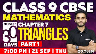 Class 9 CBSE Maths  Chapter 7  Triangles Part 1  Xylem Class 9 CBSE [upl. by Barbara-Anne]