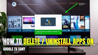 Sony TV How to Delete  Uninstall Apps On Google TV X90 X80 [upl. by Lerrej]