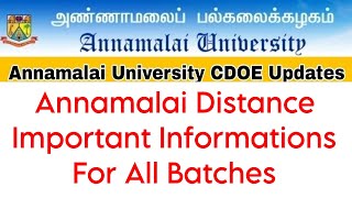 Annamalai University CDOE Students Important Doubts And Answers 👍 [upl. by Dyche]