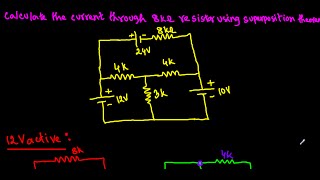 Superposition Theorem  Example 3 Very Hard [upl. by Virginie]