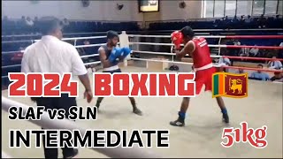 Beginners intermediate boxing fight 🇱🇰 51kg fight in Royal Arena colombo 2024 SLN vs SLAF [upl. by Gnart]