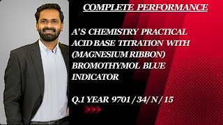 Acid Base bromothymol blue indicator Titation with magnesium Ribbon 970134N15 [upl. by Husch]