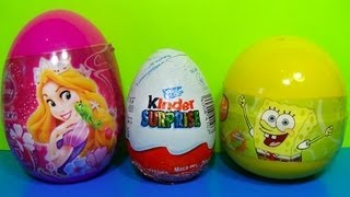 Kinder Surprise Natoons Surprise Egg SpongeBob Surprise Egg Disney Princess [upl. by Garland649]