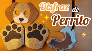 Cómo hacer un Disfraz de PERRITO para niños Máscara  Guantes y Cola con foamy  Momuscraft [upl. by Ygief]