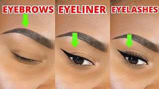 How to do YOUR Eyebrows Eyeliner and Lashes Perfectly [upl. by Ived33]