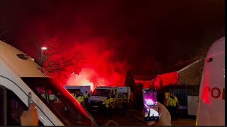 Legia Warsaw fans cause havoc outside Villa Park before tonight’s Europa League game [upl. by Aisenat]