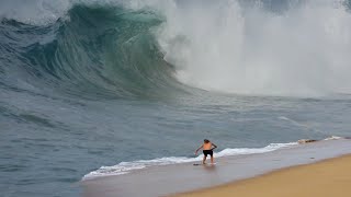 Raw Footage  World Champion Skimboarders Try to Reach Massive Waves in Mexico [upl. by Nannoc562]