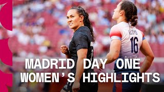 New Zealand mean BUSINESS in Madrid  HSBC SVNS Madrid Day One Highlights [upl. by Baldwin]