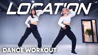 Dance Workout KAROL G Anuel AA J Balvin  LOCATION  MYLEE Cardio Dance Workout Dance Fitness [upl. by Kerekes]