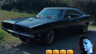 1969 Dodge Charger 440 exhaust sound Michael Myers 69charger dodgechargersinistercharger 🎃 🎃 🎃 [upl. by Assirram]