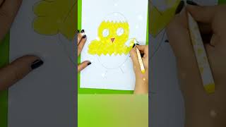 How to draw a cute chick😉Draw this text with marker😊tinyartist easydrawing painting [upl. by Isewk]