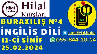 25022024 Hilal Kursları Buraxılış Sınaq 4 İngilis dili 11ci sinif  25 fevral 2024 Tam İzah [upl. by Solnit]