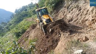 Wild Mountain Foot Trail into Vehicle Road Making Mountain Villagers life EasierJCB Backhoe [upl. by Humfried]