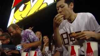 Kobayashi vs Mike Grant in hot dog eating contest [upl. by Sparhawk]