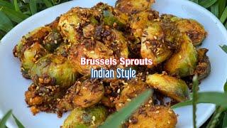 Brussel Sprouts recipe  Brussel Sprouts recipe Indian style  brussel sprouts subzi [upl. by Godart965]