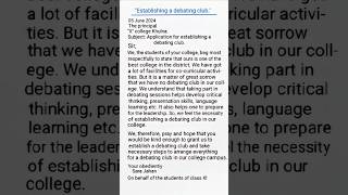 quotApplication for establishing a debating clubquot shorts foryou shortsyoutube [upl. by Nileuqcaj]