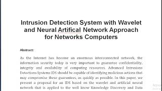 Intrusion Detection System with Wavelet and Neural Artifical Network Approach for Networks Computers [upl. by Retsam]