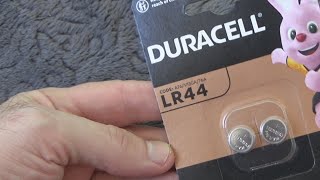 Duracell LR44 Alkaline Button Batteries 15V 2 pcs Unboxing and Test [upl. by Eineeuq]