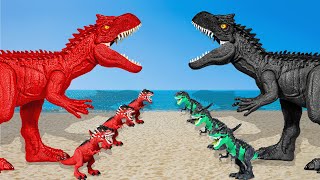 Giant Black vs Red T Rex Protects and Rescues Eggs from Other Dinos Heartwarming Dinosaur Cartoons [upl. by Pollerd]